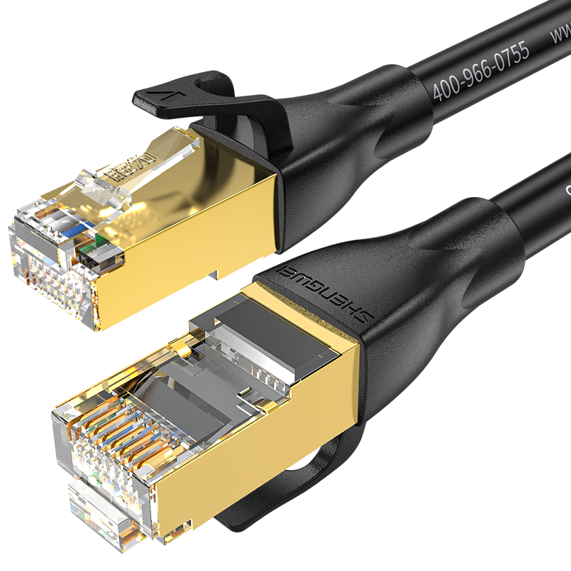 LC-1302G 八類網線游戲電競級高速網絡跳線 CAT8類純銅雙屏蔽工程家用寬帶連接線黑色 2米 LC-1302G